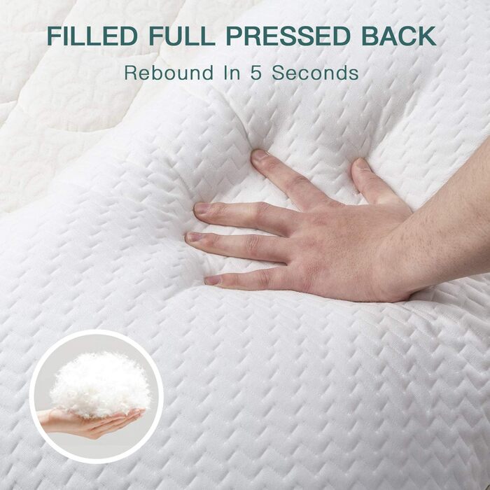 BedStory Pillows, Sleeping Pillows, 2 Pack, Hypoallergenic, Anti-Dust Mites Pillows, Down Alternative Quality, Bed Pillows for Back, Stomach, and Side Sleepers, Standard Size, Washable, 42 x 70 cm