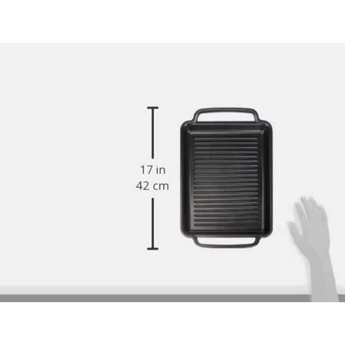 Гриль-плита BRA Solid з тефлоновим покриттям 40x28 см, чорна