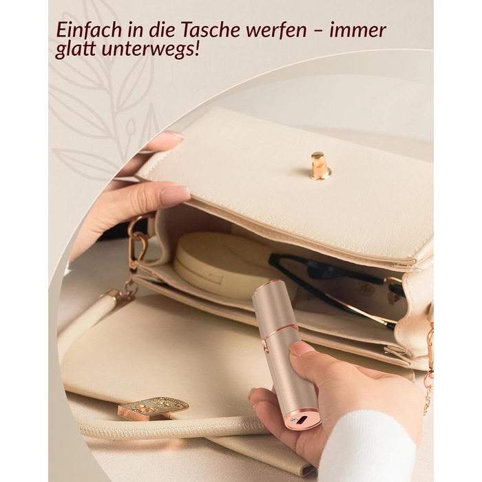 Електричний жіночий епілятор для обличчя: безболісний жіночий тример для швидкої та ніжної скоблення верхньої губи, підборіддя та щік (Золотий)