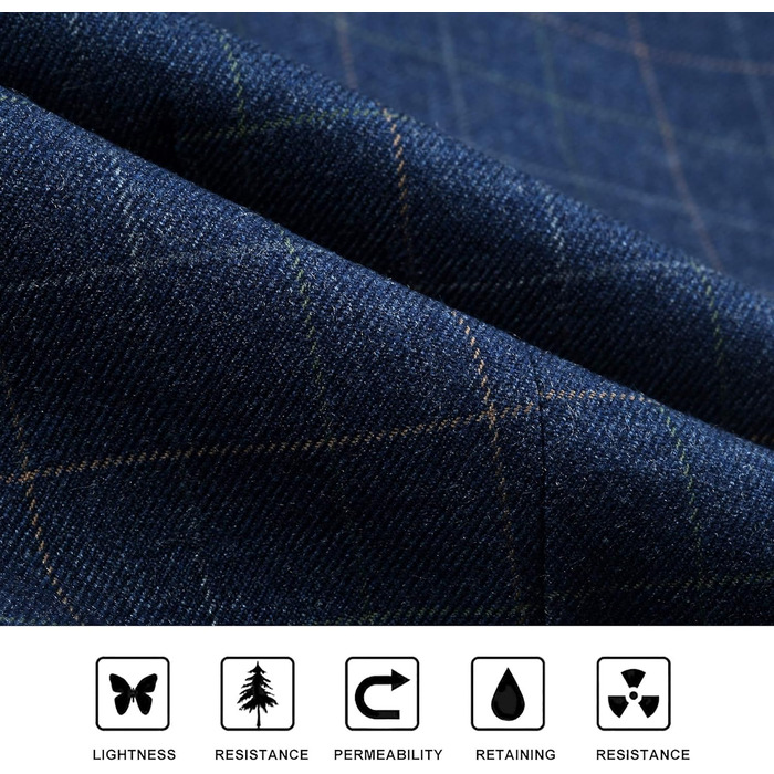 Стильна жилетка для весілля та офіційних заходів HISDERN з малюнком у клітинку, бавовна, для чоловіків, колір: Royal Blue, розмір XL