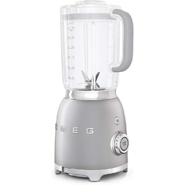 Блендер стаціонарний SMEG BLF01SVEU, 1,5 л, 800 Вт, 4 швидкості, 3 програми, знімний подвійний ніж, сріблястий
