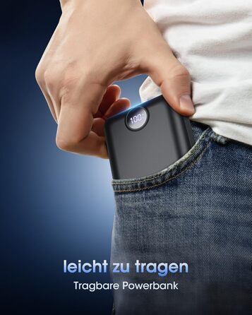 Power Bank 50000mAh з LED дисплеєм: Швидка зарядка 22.5W, USB-C, 3 виходи та 2 входи (Чорний)