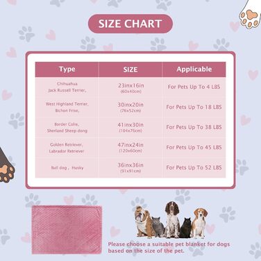 6 шт. м'які ковдри для собак та котів BVAGSS, 60x40 см, фліс, фланель, рожевий колір