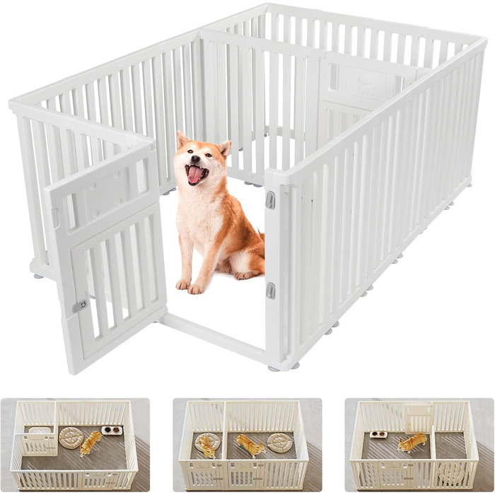 Клітка-вигул для цуценят та собак CEIEVER, 186x126x75 см, біла