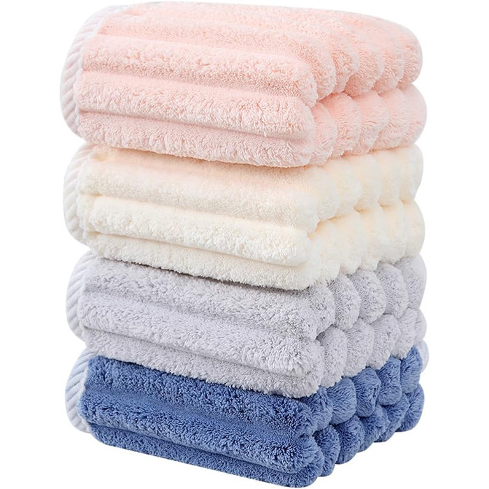 М'які рушники з мікрофібри SOFTBATFY, 4 шт., 35,6 x 76,2 см - для ванної, душу, спа (різні кольори)