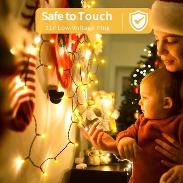 Гірлянда для прикрашання ялинки та фасаду будинку - 80м, 800 LED, з пультом, таймером, водонепроникна, 8 режимів, тепле світло