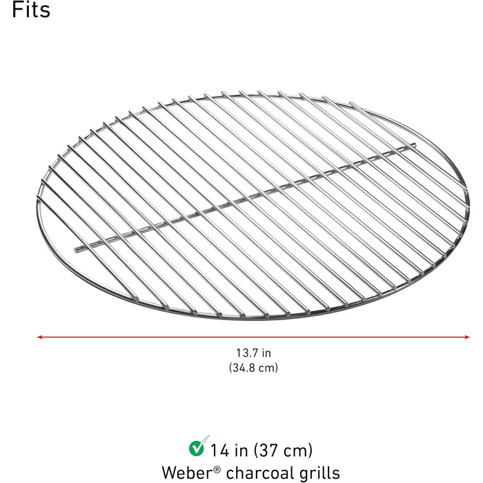 Решітка для гриля Weber діаметром 34 см Denmay (сумісна з Weber One-Touch, Bar-B-Kettle, Smokey Mountain Cooker)