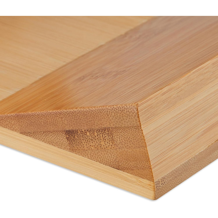 Relaxdays Knife Block Drawer, for 9 Knives & Honing Steel, Bamboo Knife Block Lying, HxWxD: 5.5 x 13 x 40 cm, natural