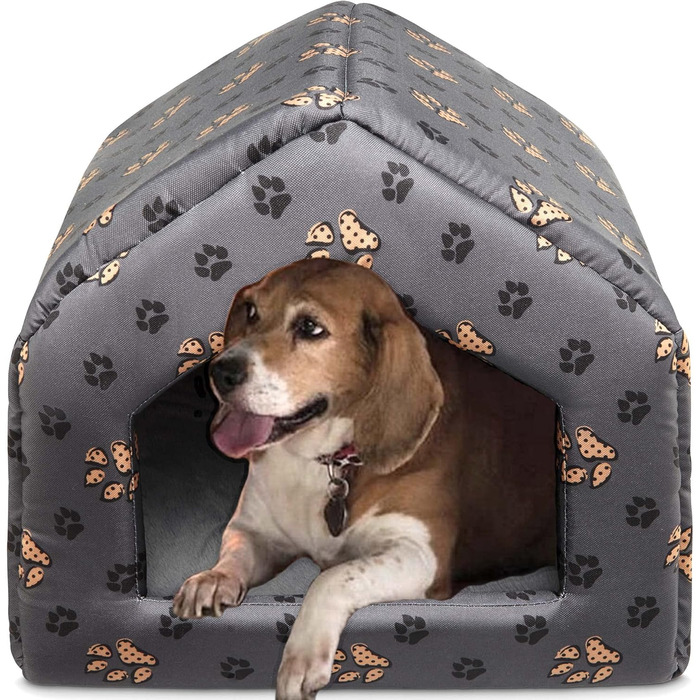 Будка для собак SuperKissen24: лежанка, переноска для собак та котів, 50x64x45 см, водовідштовхувальний матеріал, сірий колір, XL