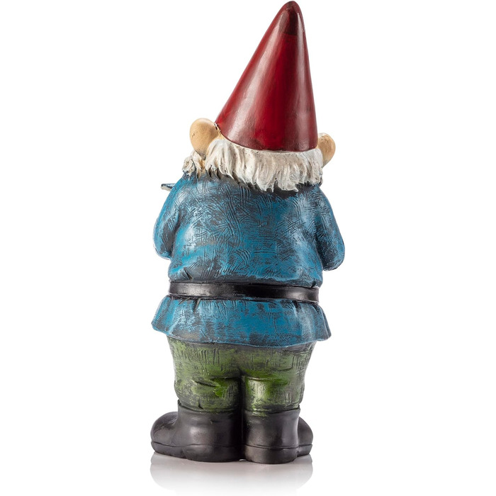 Alpine Corporation WAC406 Alpine Garden Gnome with Bird, Outdoor Decoration, 12 inches tall, red