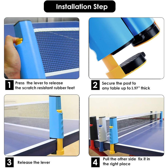 FBSPORT Набір для настільного тенісу Професійний: 2 ракетки, сітка, 6 м'ячів, сумка. Підходить для дорослих та сімей.