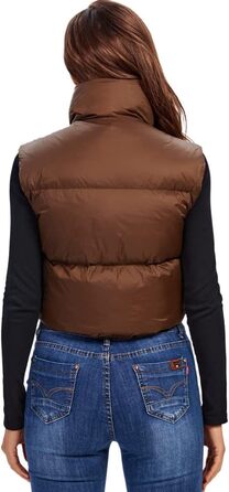 Степлена жилетка Fuinloth Daen Weste з коротким коміром для зими та перехідного періоду (38-40, Коричнева)