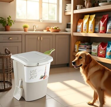 Rotho Archie Pet Food Container 38L with Lid - BPA-Free Plastic, Multi-Color, Beige - Large Capacity Storage