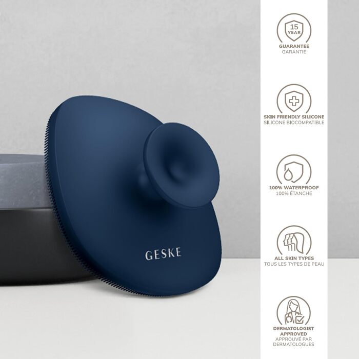 Силіконова щітка для тіла GESKE Body Brush 4 в 1 для глибокого очищення та масажу, Midnight
