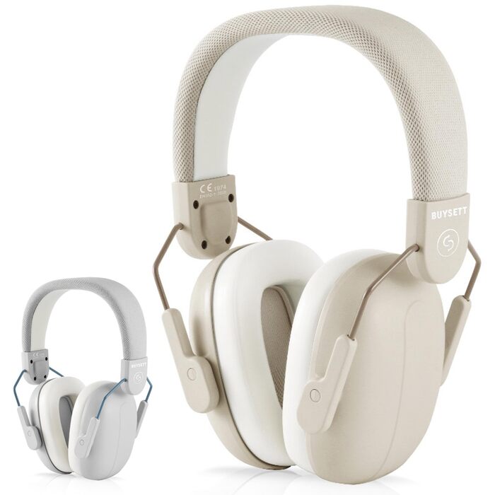 Навушники для захисту вух дітей | Шумоізоляційні навушники для дітей | Пасивні навушники для захисту вух | Захисні навушники для школи, барабанів, аутистів, концертів музики для хлопчиків та дівчаток | 3-16 років, Бежевий