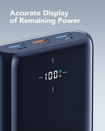 Power Bank VIYISI 30000mAh з LED дисплеєм, 20W PD, 4 виходи та 3 входи, сумісний з iPhone/iPad/Samsung/Huawei