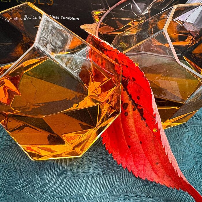 Набір келихів для віскі Diamant Gläser (2 шт.), жовті, обертаються, у подарунковій коробці