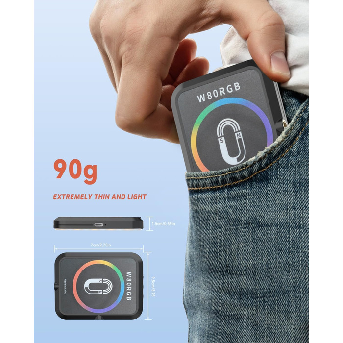 LED кільцеве світло Handy Licht для iPhone: 90 світлодіодів, RGB, магнітне кріплення, для фото та відео