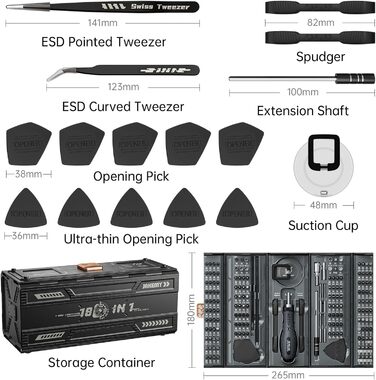 Електрична викрутка JAKEMY 180 в 1 з 3 режимами, набір для дрібної механіки, моделювання, ремонту ноутбуків, телефонів, годинників, окулярів. Моделі Fo167, Fo169