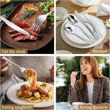 Набір столових приборів 24 предмети з нержавіючої сталі на 6 осіб з гравіюванням троянд. Ложки, виделки, ножі. Поліровані, для посудомийної машини. Сріблястий колір.