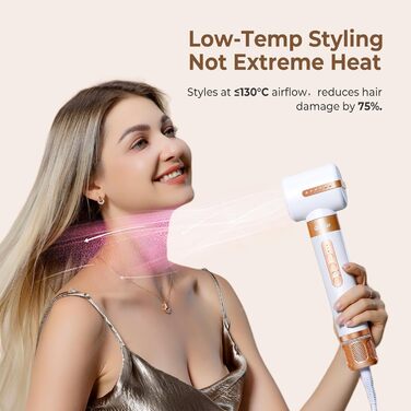 Haarföhn Airstyler UKLISS Pro7 в 1: Набір для укладки волосся з іонізацією, автоматичною локонами, термощіткою та Airflow, білий