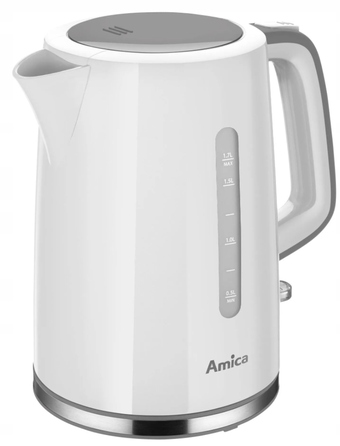 Електричний чайник Amica KF 1015, 2200 Вт, 1,7 л, білий