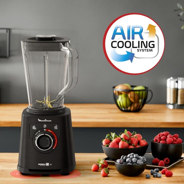 Moulinex Perfect Mix+ LM88A8 Stand Mixer, 1200 W, fast results, 1.5 l capacity, 3 programs: smoothie mixer, ice crusher, autoclean, Tritan pitcher, including paddle, black
