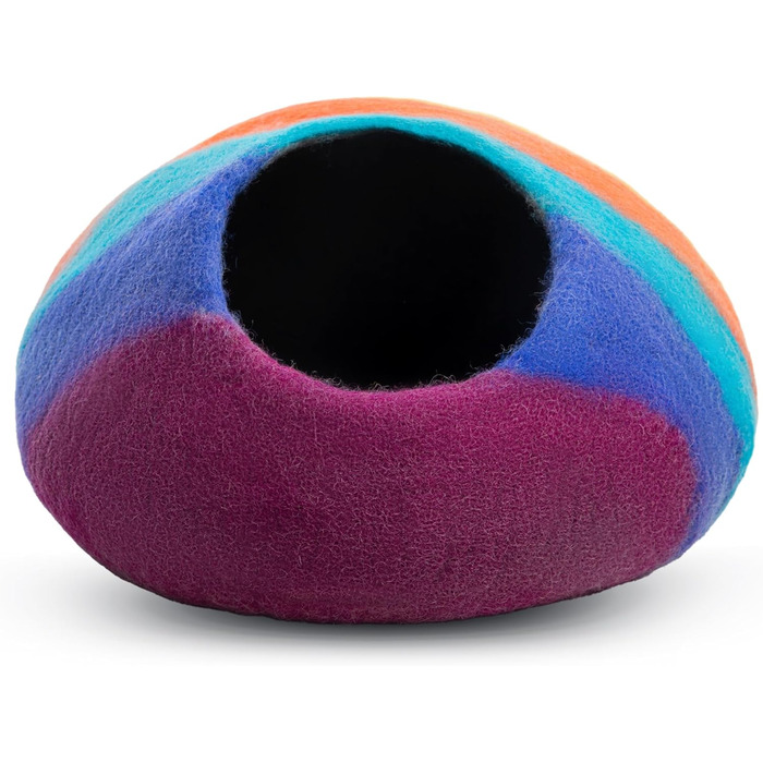 Вулик для кота Woolygon Rainbow Twist M - будиночок з мериносової вовни, ручної роботи