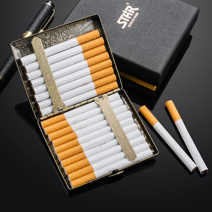 Металеве тютюноприладдя для 20 сигарет: стильний футляр для сигарет для чоловіків та жінок, подарунок