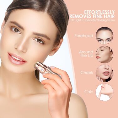 Тріммер для обличчя та брів 2-в-1 VG VOGCREST з LED-підсвічуванням (Рожеве золото)