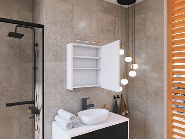 Шафа у ванну кімнату з дзеркалом та LED-підсвіткою Better Home, 50 x 60 x 14 см