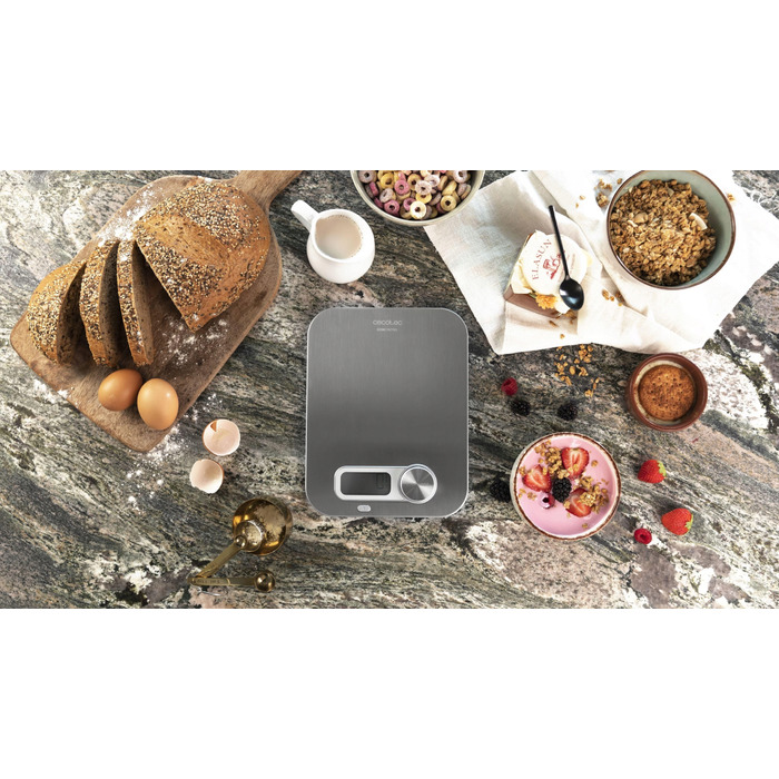 Кухонний ваги Cecotec Cook Control 10200 EcoPower, сріблястий/сірий, 8 кг