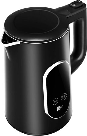 Електричний чайник Aeco AQA NEO з нержавіючої сталі, 1.7 л, 2150 Вт, без BPA, фільтр від накипу, бездротовий, CoolTouch, шампань срібло (Aqa Elite (чорний матовий))