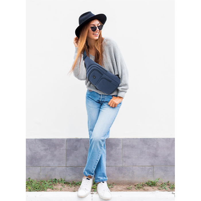 Чоловіча нагрудна сумка OIWAS, маленька, для чоловіків та жінок, для походів та активного відпочинку (блакитна)