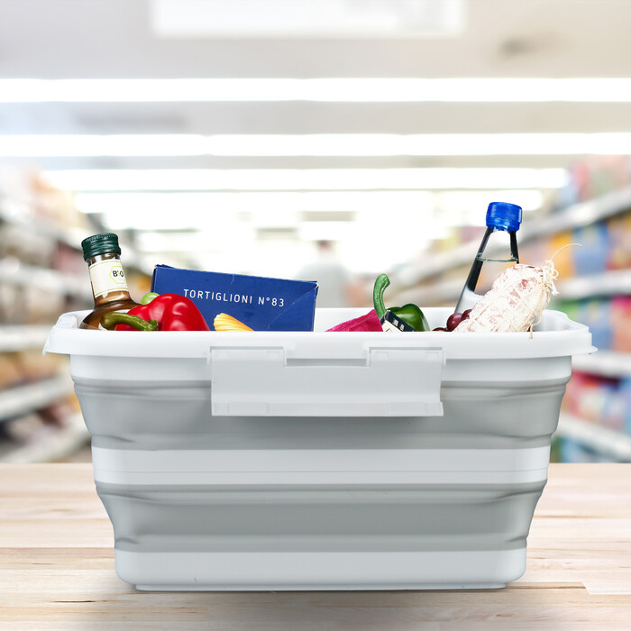 Collapsible Storage Basket with Lid