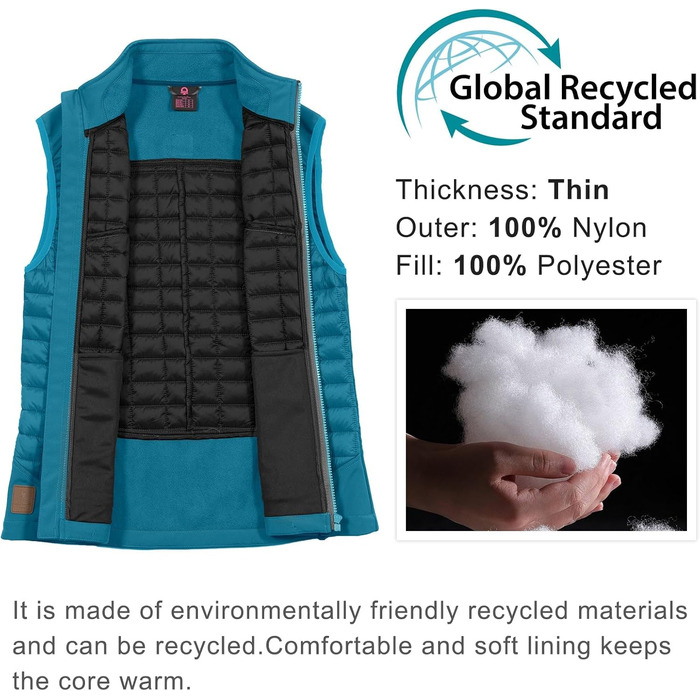 Жіноча тепла куртка Little Donkey Andy Leichte Puffer Wete для активного відпочинку: походи, біг, повсякденне носіння (XS, яскраво-блакитний)