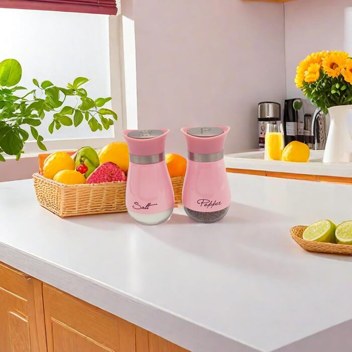 Набір солі та перцю (2 шт) з підставкою, скло та нержавіюча сталь, для кухні та кемпінгу