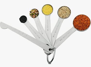 Measuring cup and measuring spoon set, stainless steel, measuring cup and magnetic conversion chart (silver), 13 pieces