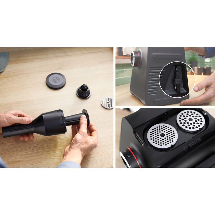М'ясорубка Bosch Serie 6 MFWS640B, 2100 Вт, реверс, 2 швидкості