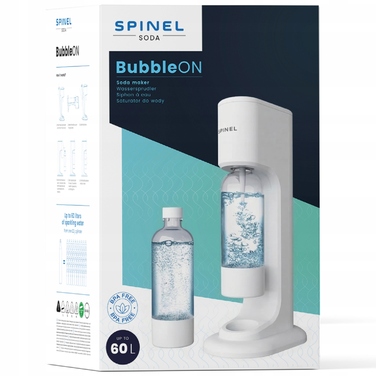 Сифон для води SPINEL SODA BubbleON білий: набір (2 пляшки + балон з газом)