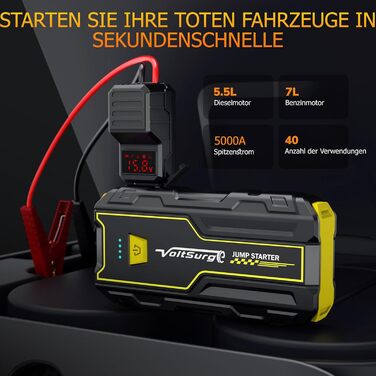 Powerbank Starthilfe VoltSurge 5000A: Зарядний пристрій для авто 12V, пусковий пристрій, LED ліхтарик