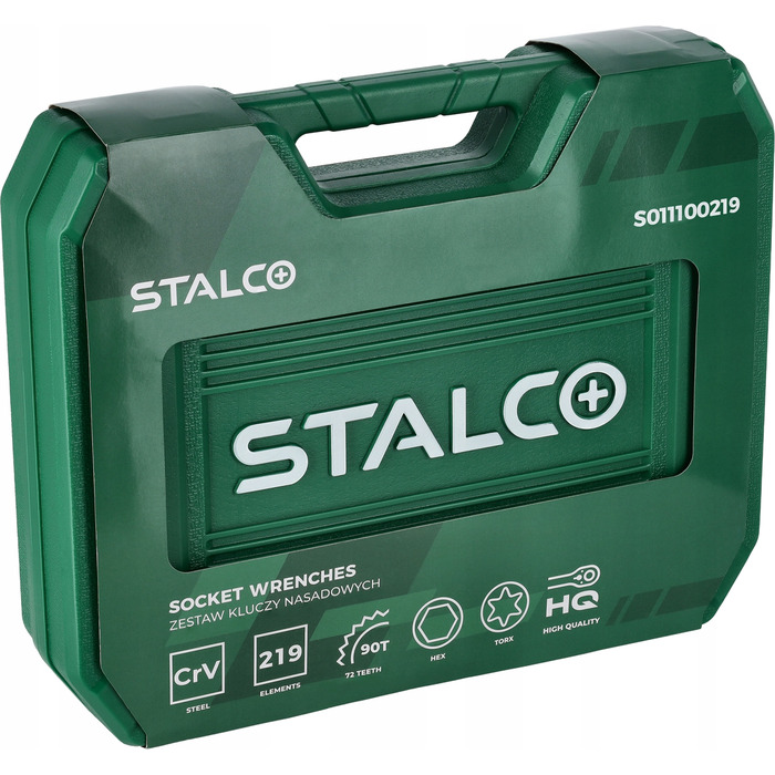 Набір торцевих та накидних ключів Stalco, 219 предметів S-54005