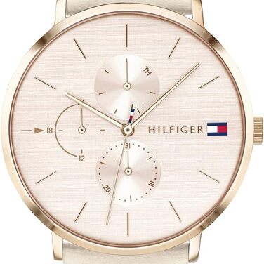 Годинник Tommy Hilfiger для жінок: кварцовий, з 3 додатковими циферблатами, водостійкий (3ATM), з ремінком з шкіри або нержавіючої сталі (браслет/сітка), рожеве золото