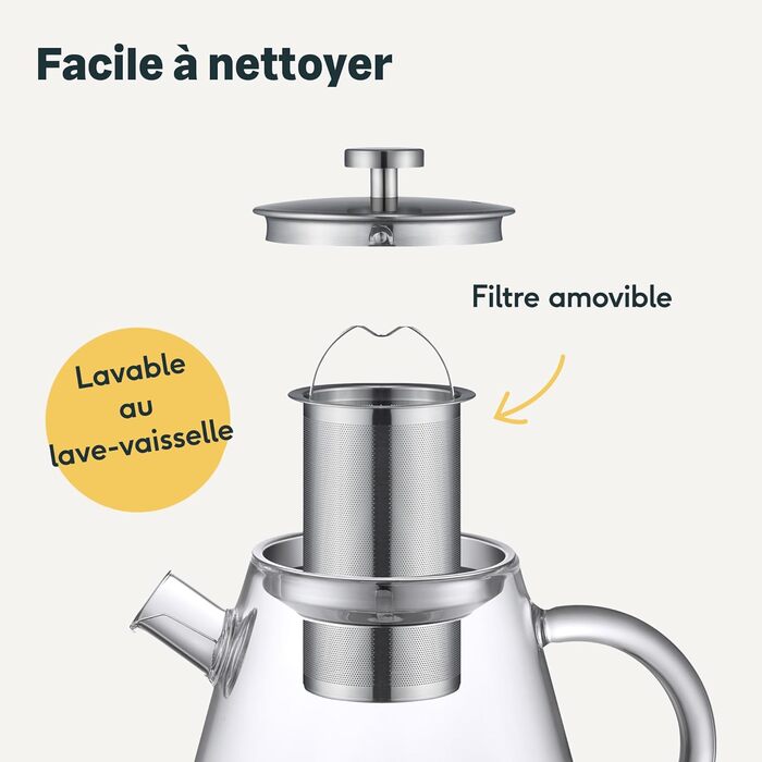 Скляний чайник для чаю SILBERTHAL з підставкою-підігрівачем та ситечком, 1.5 л