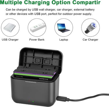 2 x 2800mAh акумулятори Insta360 X4 з зарядним пристроєм USB-C, Li-Ion акумулятори для Insta360 X4, з мікро SD картами