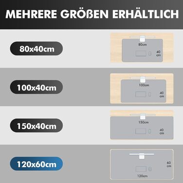 Килимок для столу Shinfly з фетру 120x60 см, антиковзкий, захист для офісного столу та домашнього офісу (Темно-сірий)