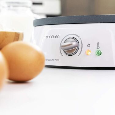 Електрична млинниця Cecotec Crepe Fun CrepeStone Twin 1200 Вт, антипригарна екоплита, реверсивна поверхня для млинців та оладок