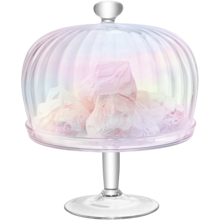 Скляна підставка з кришкою LSA International Pearl, Ø27 см, перламутрова