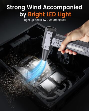 Електричний повітряний пилосос для чищення ПК - Air Duster 200000 RPM, 4-ступенева регулювання, акумуляторний міні-фен, для клавіатури, дому, авто