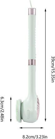 Електрична дюшева щітка для спини Eincremehilfe 6 в 1 з USB-зарядкою та 6 насадками для глибокого очищення та пілінгу